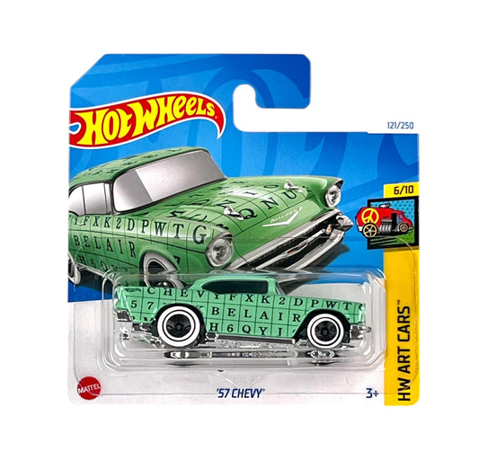 Hot Wheels - '57 Chevy - HW Art Cars 6/10 - Scale 1/64 Approximately