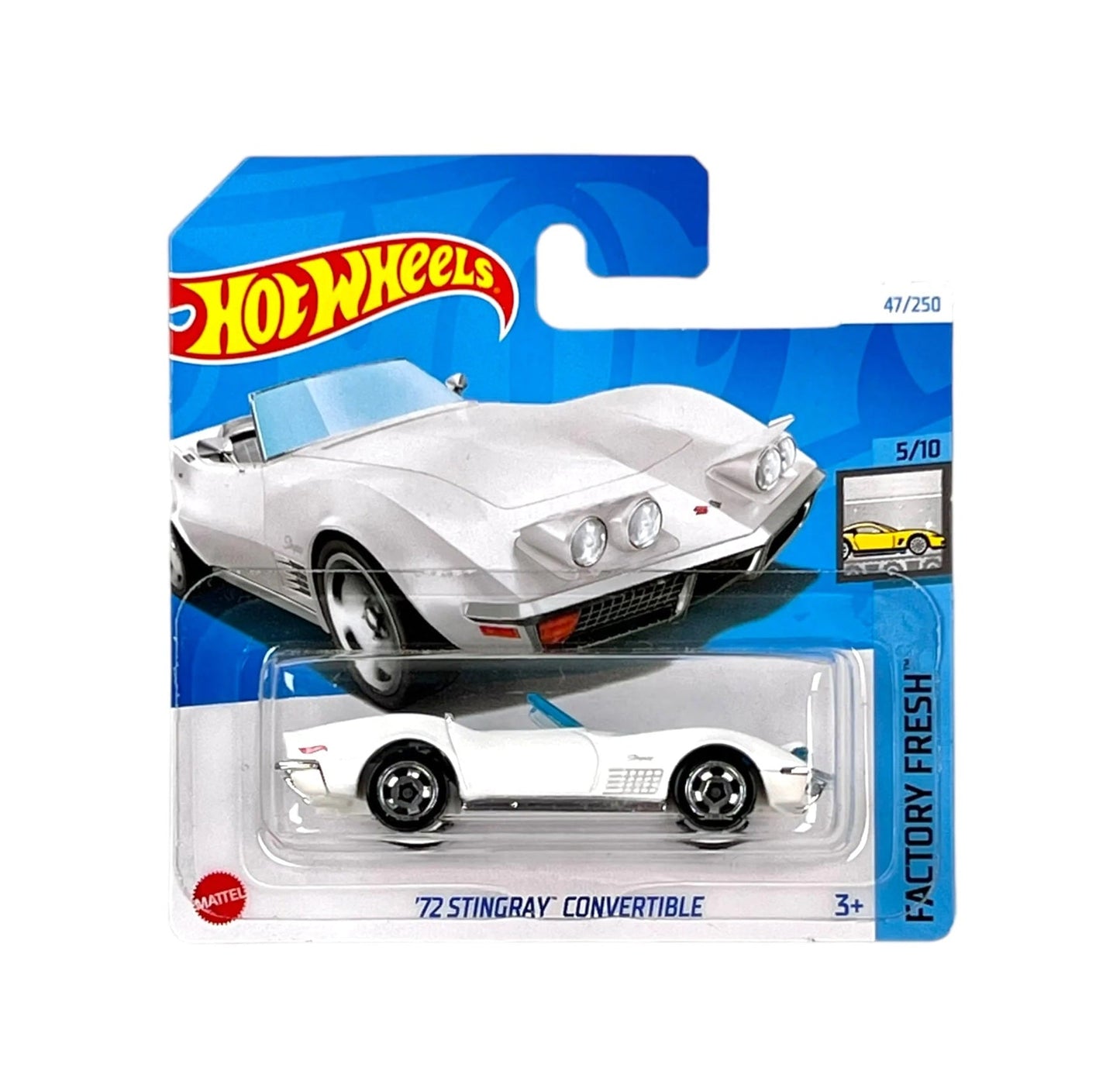 Hot Wheels - '72 Chevrolet Stingray Corvette Convertible White - HW Factory Fresh 5/10 - Scale 1/64 Approximately