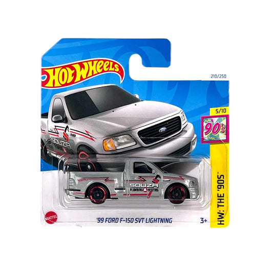 Hot Wheels - '99 Ford F-150 SVT Lightning Gray - HW The 90's 5/10 - Scale 1/64 Approximately