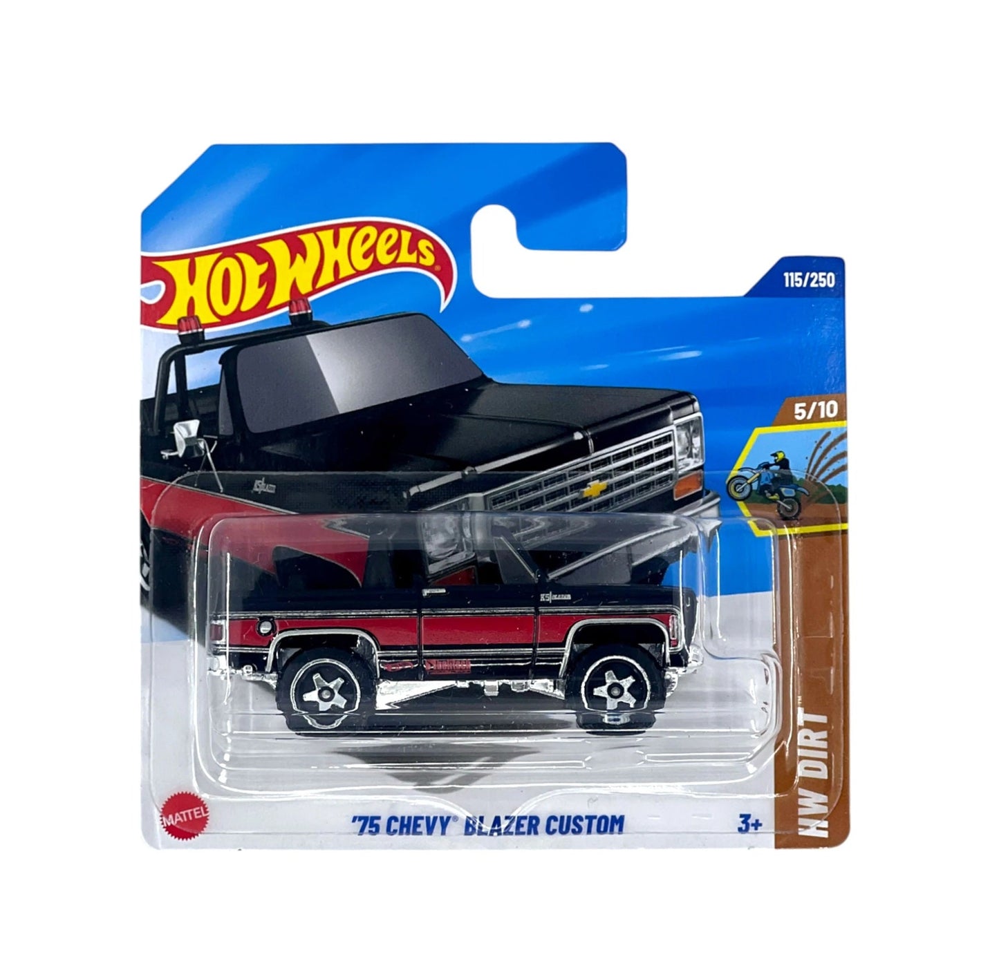 Hot Wheels - '75 Chevy Blazer Custom Black - HW Dirt 5/10 - Scale 1/64 Approximately