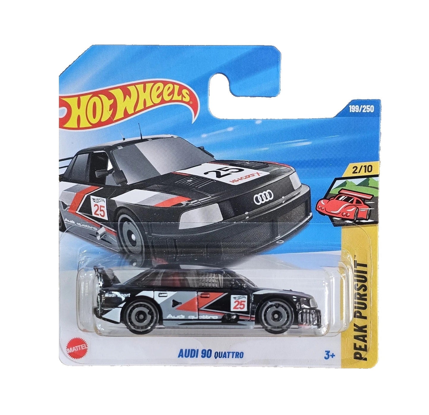 Hot Wheels - Audi 90 Quattro Black - HW Peak PuRSuit 2/10 - Scale 1/64 Approximately