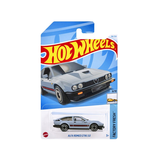 Hot Wheels - Alfa Romeo GV6 3.0 Grey - HW Factory Fresh 8/10 - Long Card - Scala 1/64 Circa