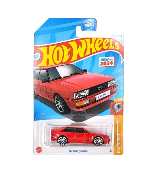 Hot Wheels - '87 Audi Quattro red - HW Turbo 2/5 - Long Card - Scala 1/64 Circa