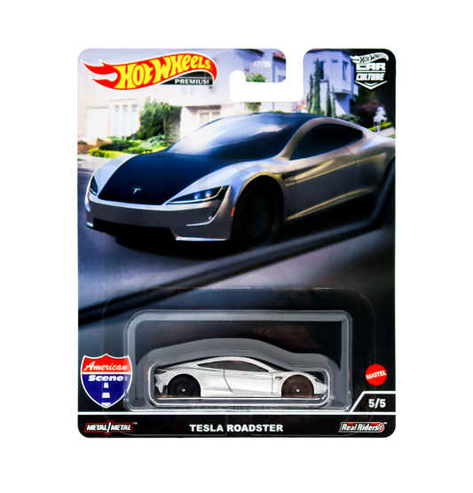 Hot Wheels Premium - Tesla Roadster - Series Car Culture American Scene - Scala 1/64