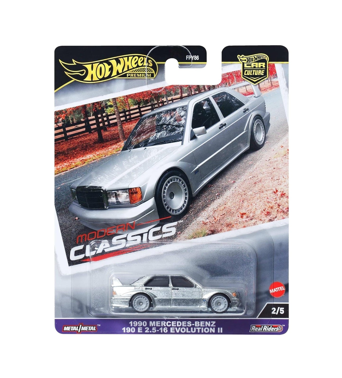 Hot Wheels Premium - Mercedes Benz 190 E 2.5-16 Evolution II - Series Car Culture - Scale 1/64