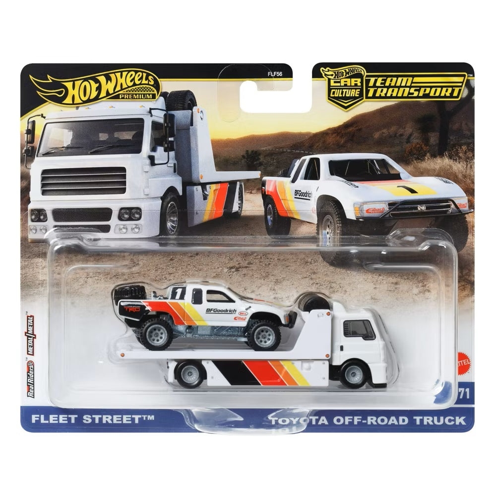 Hot Wheels Premium - Toyota Off Road Truck + Fleet Street - Series Car Culture Team Transport - Scala 1/64