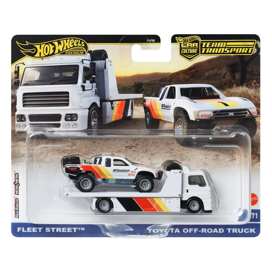 Hot Wheels Premium - Toyota Off Road Truck + Fleet Street - Series Car Culture Team Transport - Scala 1/64