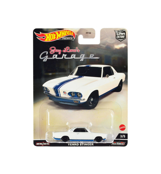 Hot Wheels Premium - '66 Chevrolet Corvair Yenko Stinger White with Blue Stripes Jay Leno's Garage - Series Car Culture - Scala 1/64