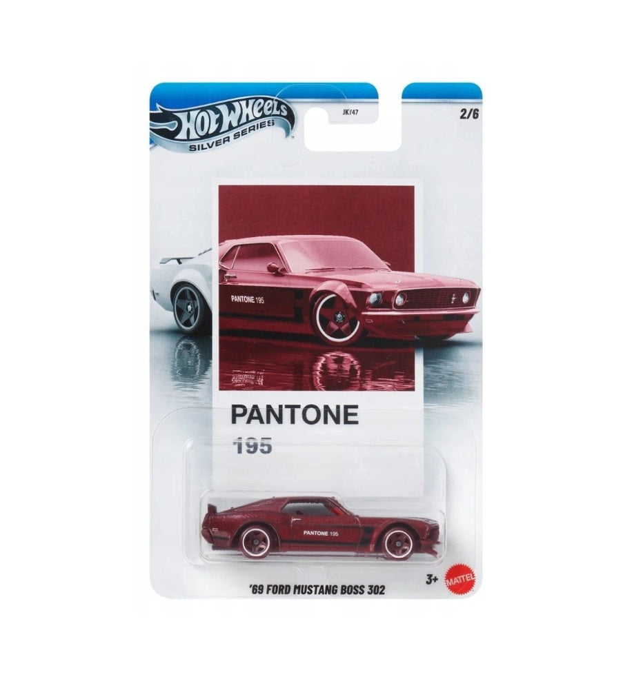 Hot Wheels - Ford Mustang Boss 302 de 1969, série Pantone 2/6 - Série Argent - Échelle 1/64