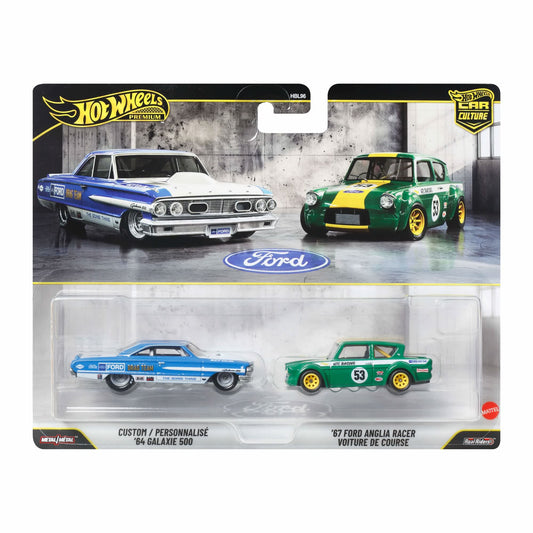 Hot Wheels Premium - 2-Pack Custom '64 Galaxie 500 and '67 Ford Anglia Racer - Scala 1/64