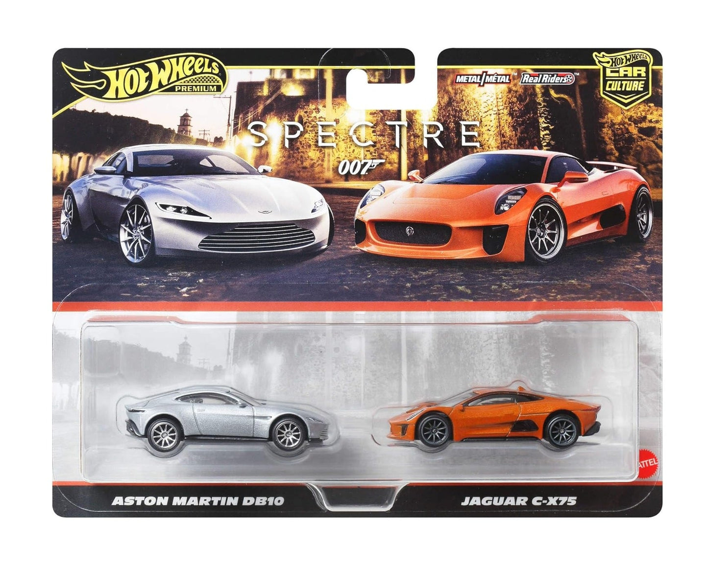 Hot Wheels Premium - 2-Pack James Bond Spectre Aston Martin DB10 + Jaguar C-X75 - Scala 1/64