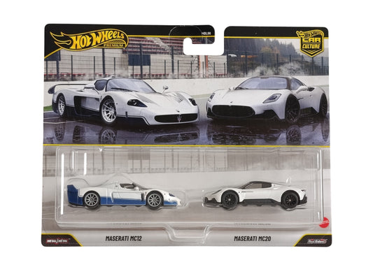Hot Wheels Premium - Pack de 2 Maserati MC12 - Maserati MC20 - Échelle 1/64