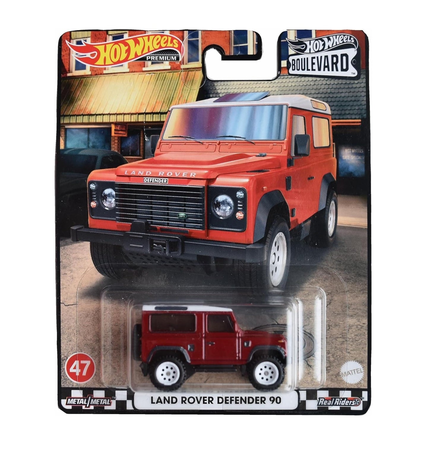 Hot Wheels Premium - Land Rover Defender 90 Red #47 Boulevard Series - Scala 1/64