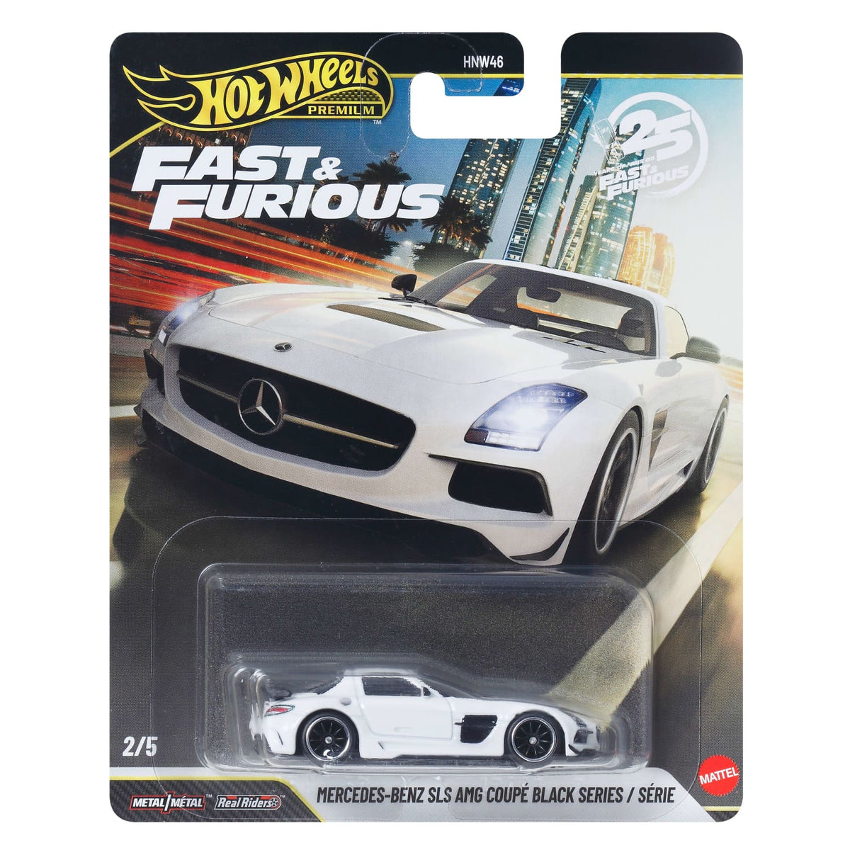 Hot Wheels Premium - Mercedez-Bens SLS AMG Coupé Black Series Fast & Furious 25th Anniversary - Scala 1/64