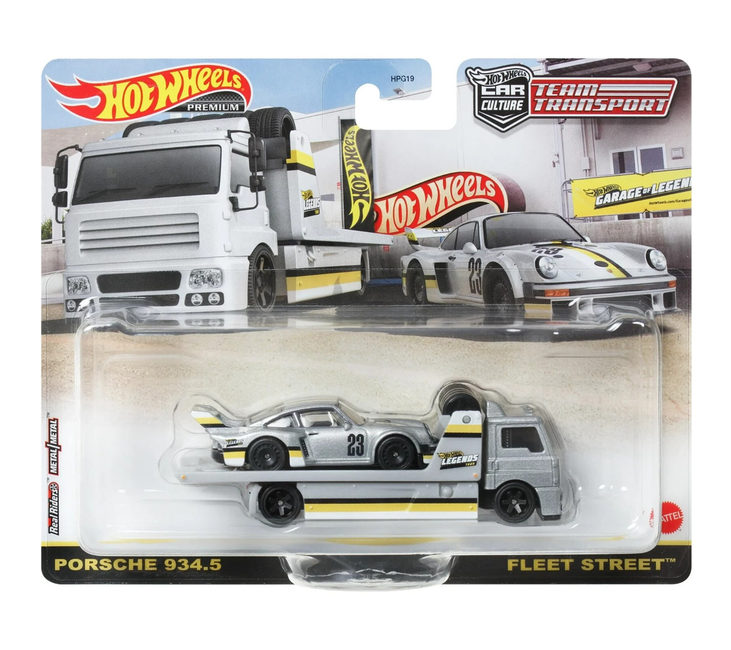 Hot Wheels Premium - Porsche 934.5 + Fleet Street - Series Car Culture Team Transport - Scala 1/64