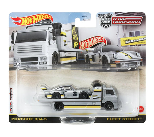 Hot Wheels Premium - Porsche 934.5 + Fleet Street - Series Car Culture Team Transport - Scala 1/64