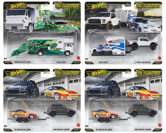 [PRE-ORDER] Hot Wheels Premium - Set 4 pezzi Factory Sealed Case Porsche Roxy - Series Car Culture Team Transport - Scala 1/64