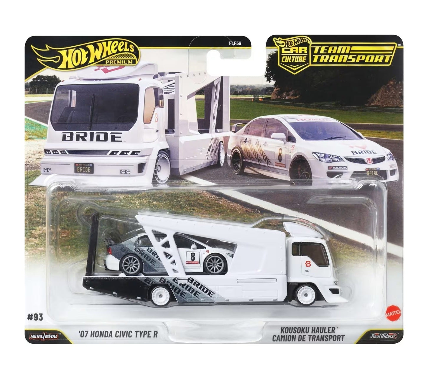 Hot Wheels Premium - '07 Honda Civic Type R + Kousoku Hauler - Series Car Culture Team Transport - 1/64 Scale