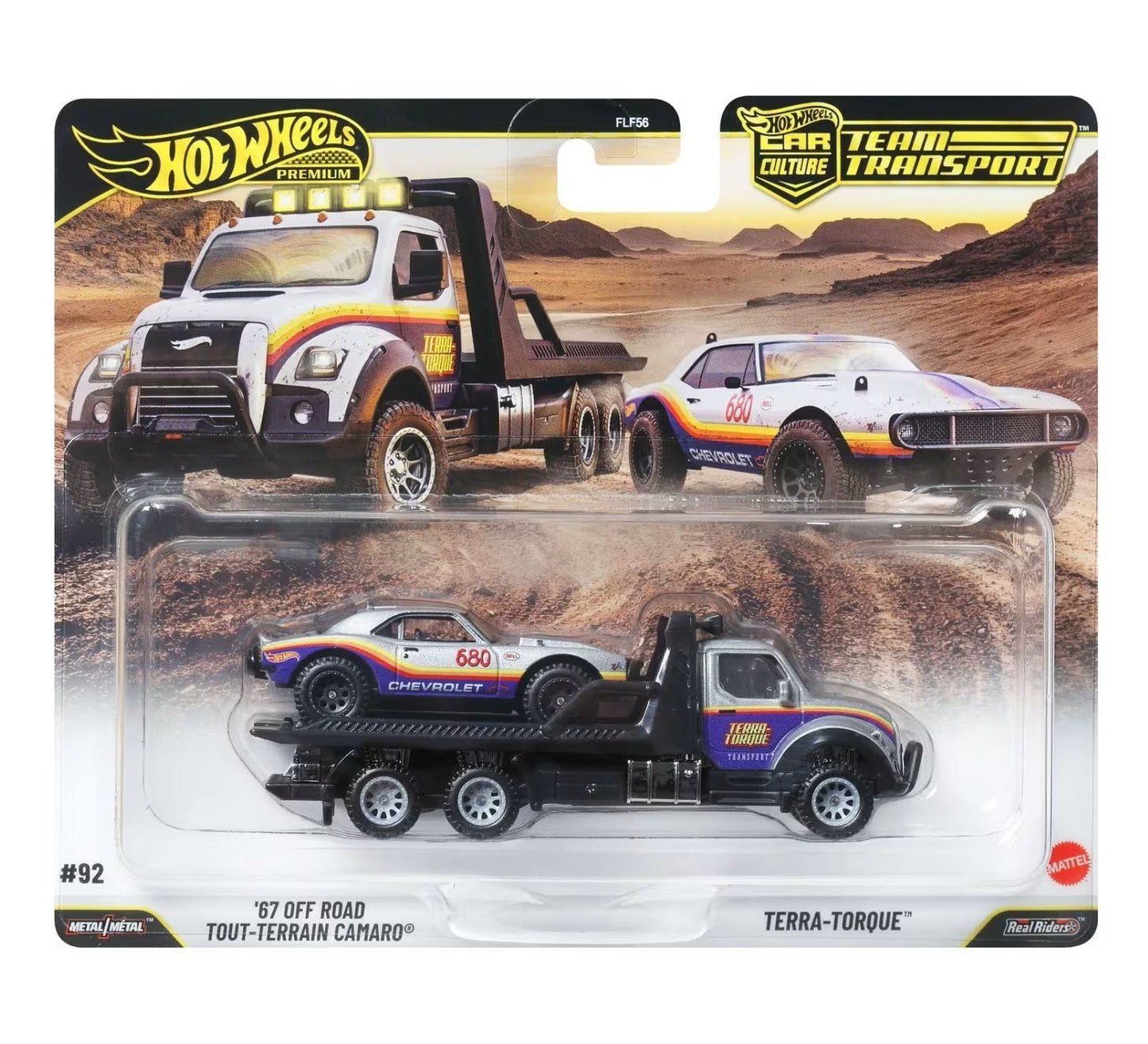 Hot Wheels Premium - '67 Off Road Camaro + Terra-Torque - Series Car Culture Team Transport - 1/64 Scale