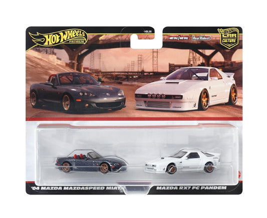 Hot Wheels Premium - 2-Pack '04 Mazda Mazdaspeed Miata / Mazda RX7 FC Pandem - Scala 1/64