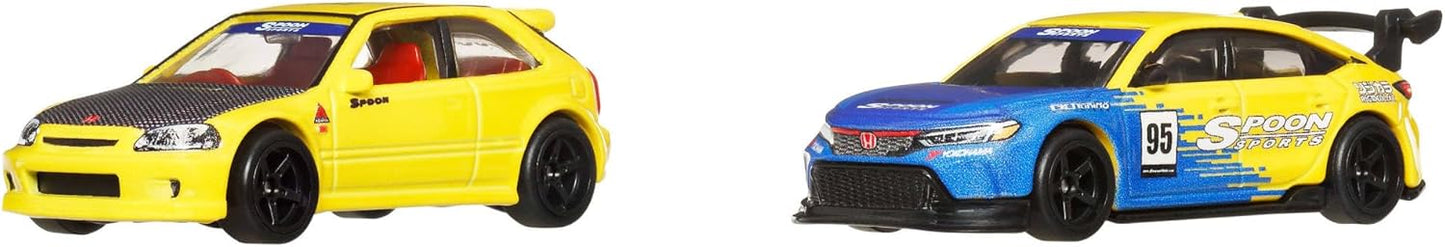 2-Pack '99 Honda Civic Type R (EK9) and Honda Civic Type R - Hot Wheels Premium - Scale 1/64