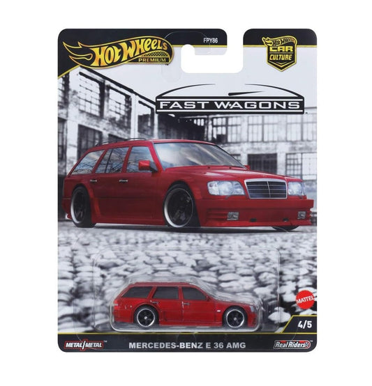 Hot Wheels Premium - Mercedes-Benz E 36 AMG 36 Red Fast Wagons Series - Series Car Culture - Scale 1/64