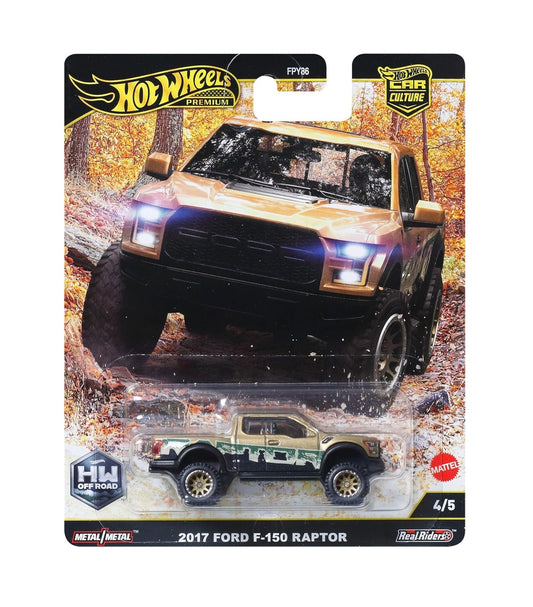 Hot Wheels Premium - 2017 Ford F-150 Raptor - Series Car Culture Off Road - Scale 1/64