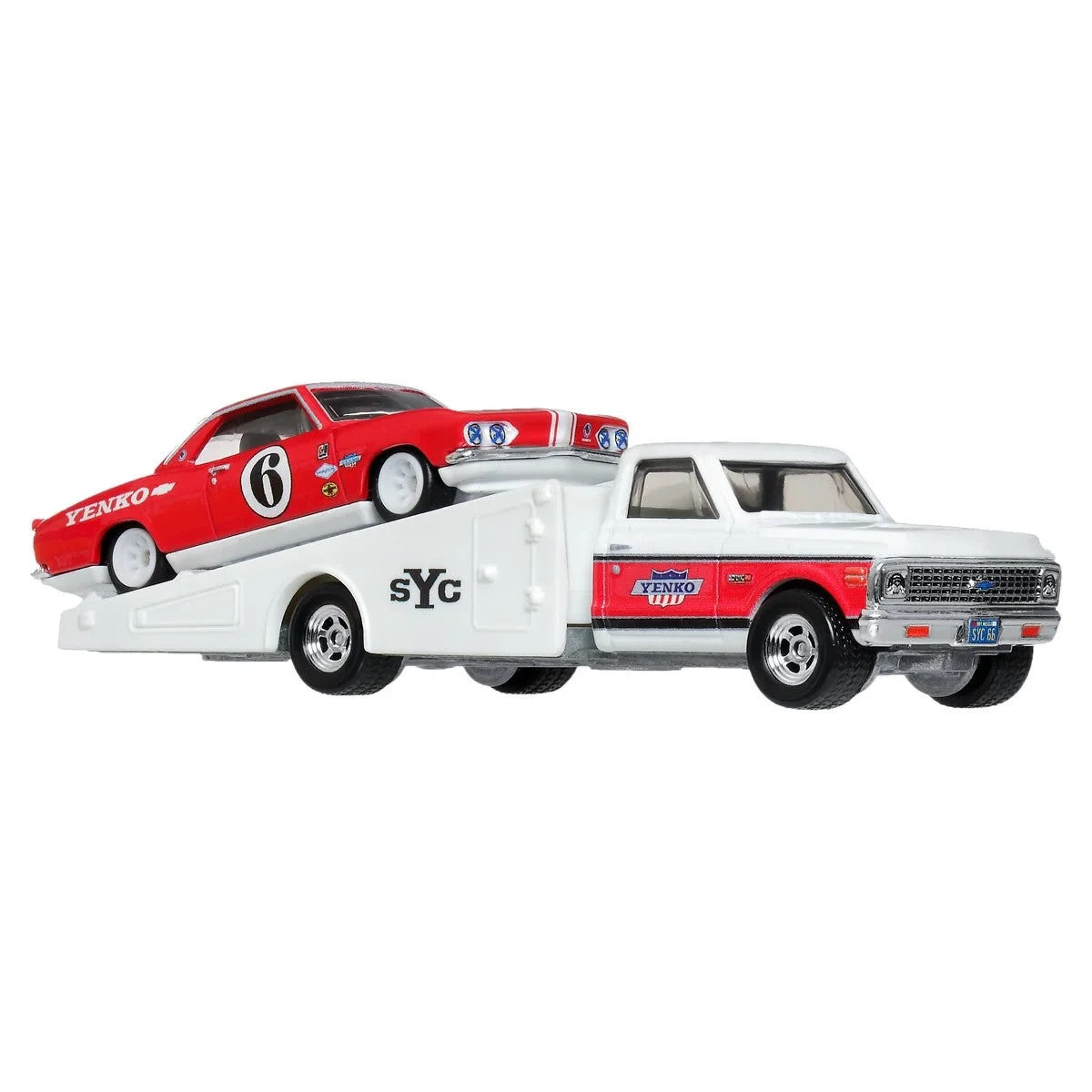 Hot Wheels Premium - Chevrolet Corvair Yenko STInger 1966 + Camion-Rampe Chevy 1972 - Série Car Culture Team Transport - Échelle 1/64