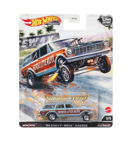 Hot Wheels Premium - '64 Chevy Nova Gasser - Series Car Culture Drag Strip - Scala 1/64