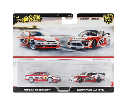 Hot Wheels Premium - 2-Pack Nissan 240SX (S14) &amp; Nissan Silvia (S15) - Scale 1/64