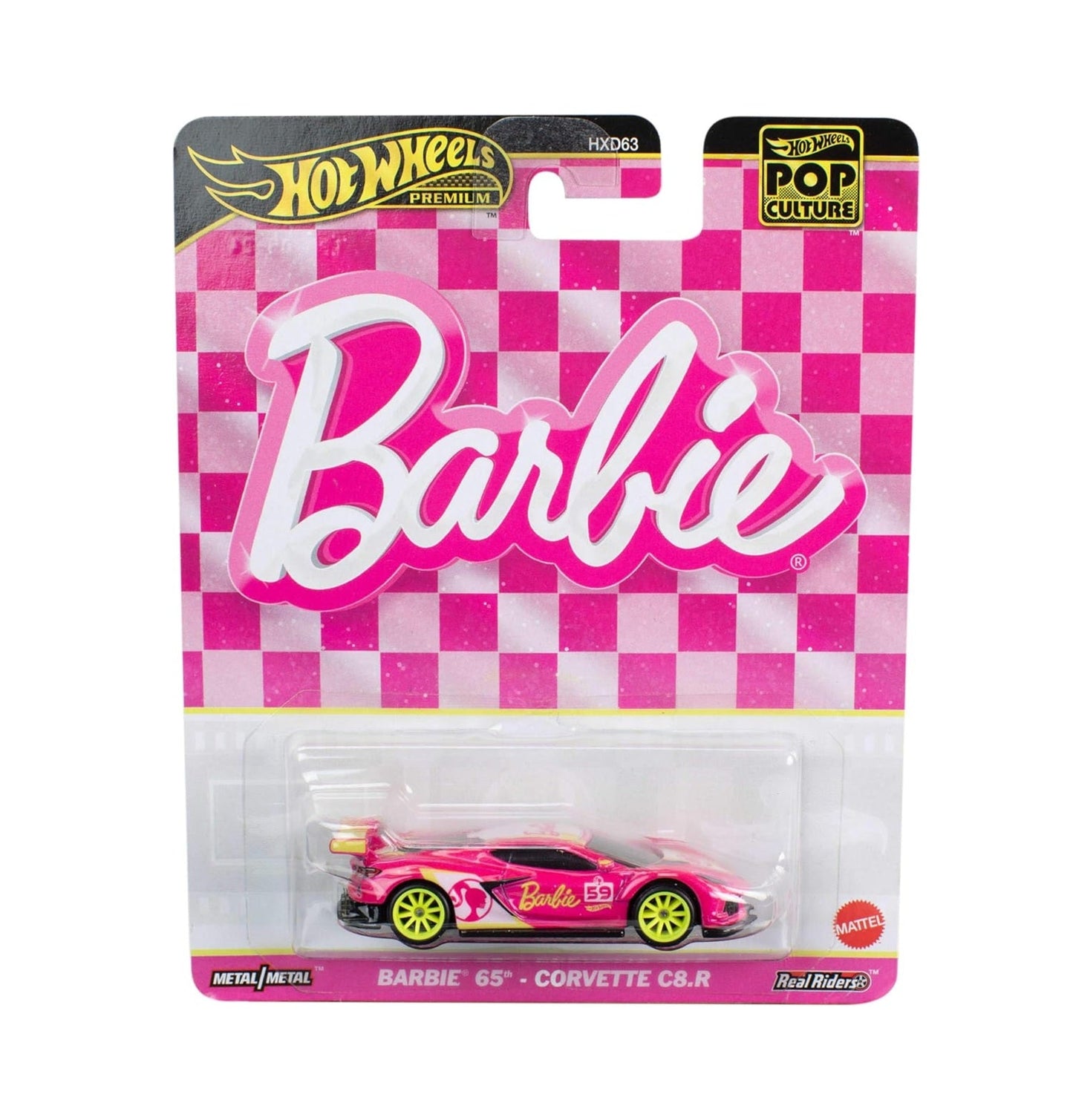 Hot Wheels Premium - Barbie 65th - Corvette C8.R - Series Pop Culture - Scale 1/64