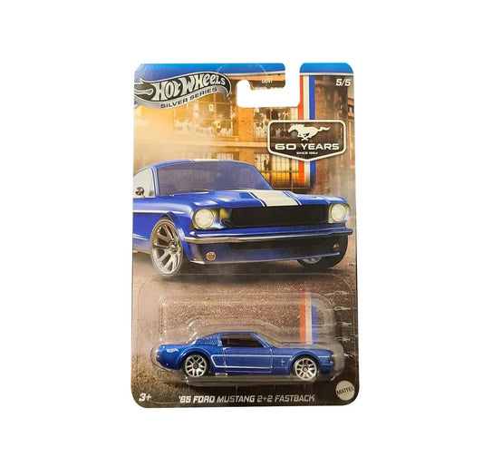 Hot Wheels - '65 Ford Mustang 2 + 2 Fastback - Silver Series Mustang 60 Years - Scale 1/64