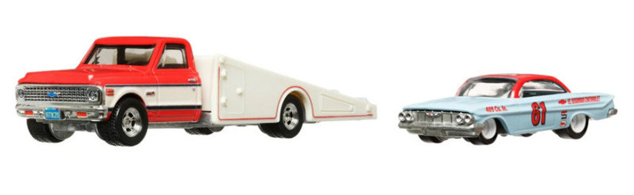 Hot Wheels Premium - '61 Impala & '72 Chevy Ramp Truck - Series Car Culture Team Transport - Scala 1/64