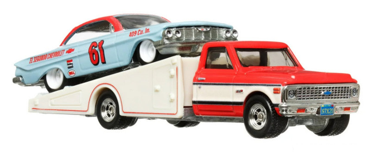 Hot Wheels Premium - '61 Impala & '72 Chevy Ramp Truck - Series Car Culture Team Transport - Scala 1/64