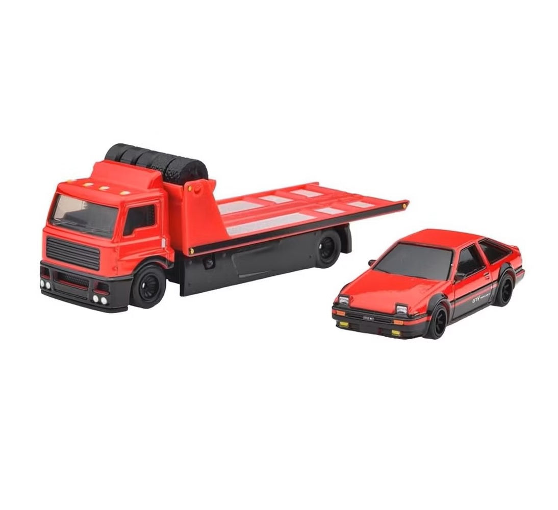 Hot Wheels Premium - Toyota AE86 Sprinter Trueno + Fleet Street - Series Car Culture Team Transport - Hot Wheels Premium - Scale 1/64