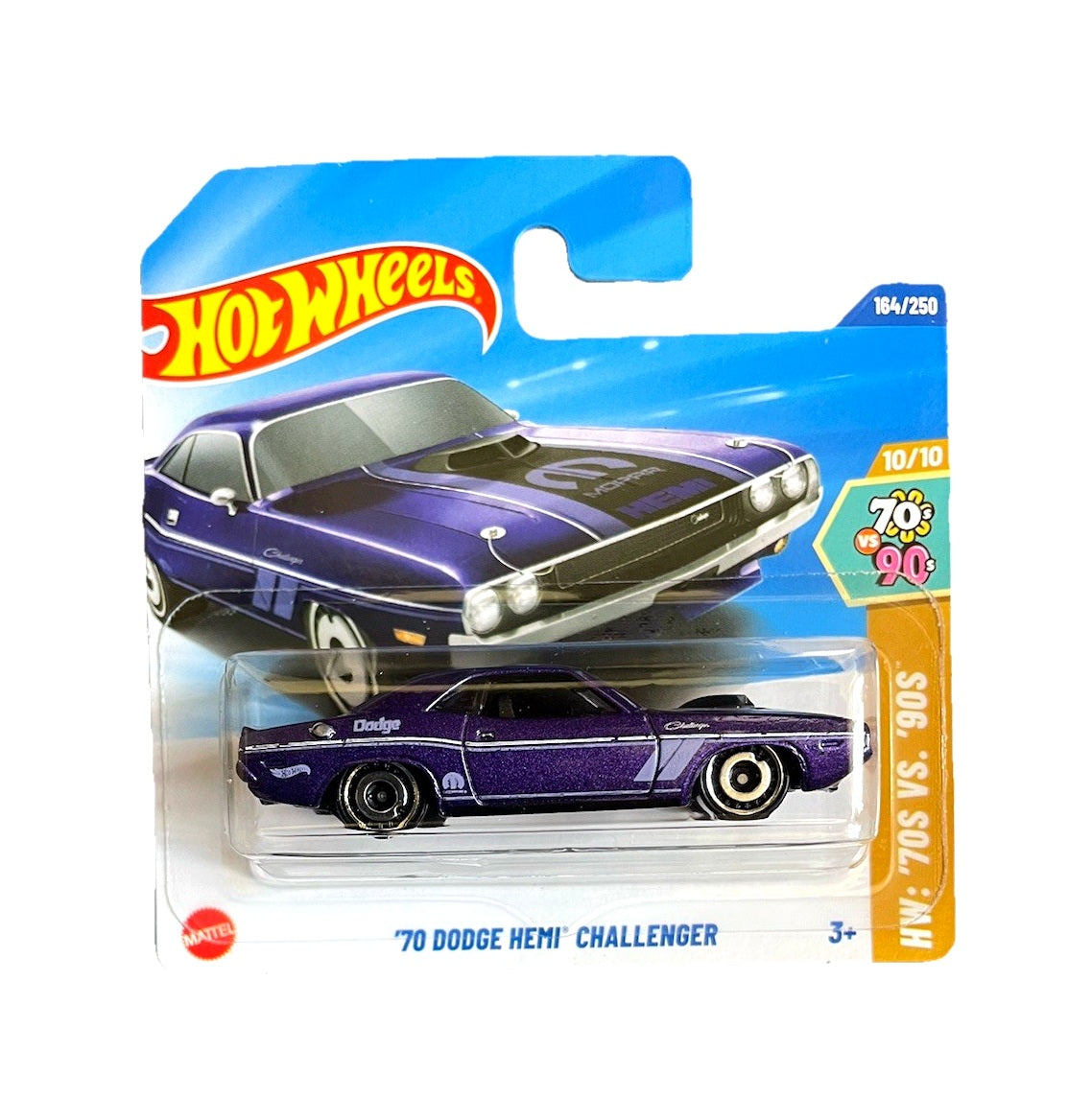Hot Wheels - '70 Dodge Hemi Challenger - HW '70S VS '90S 10/10 - Scale 1/64 Approximately