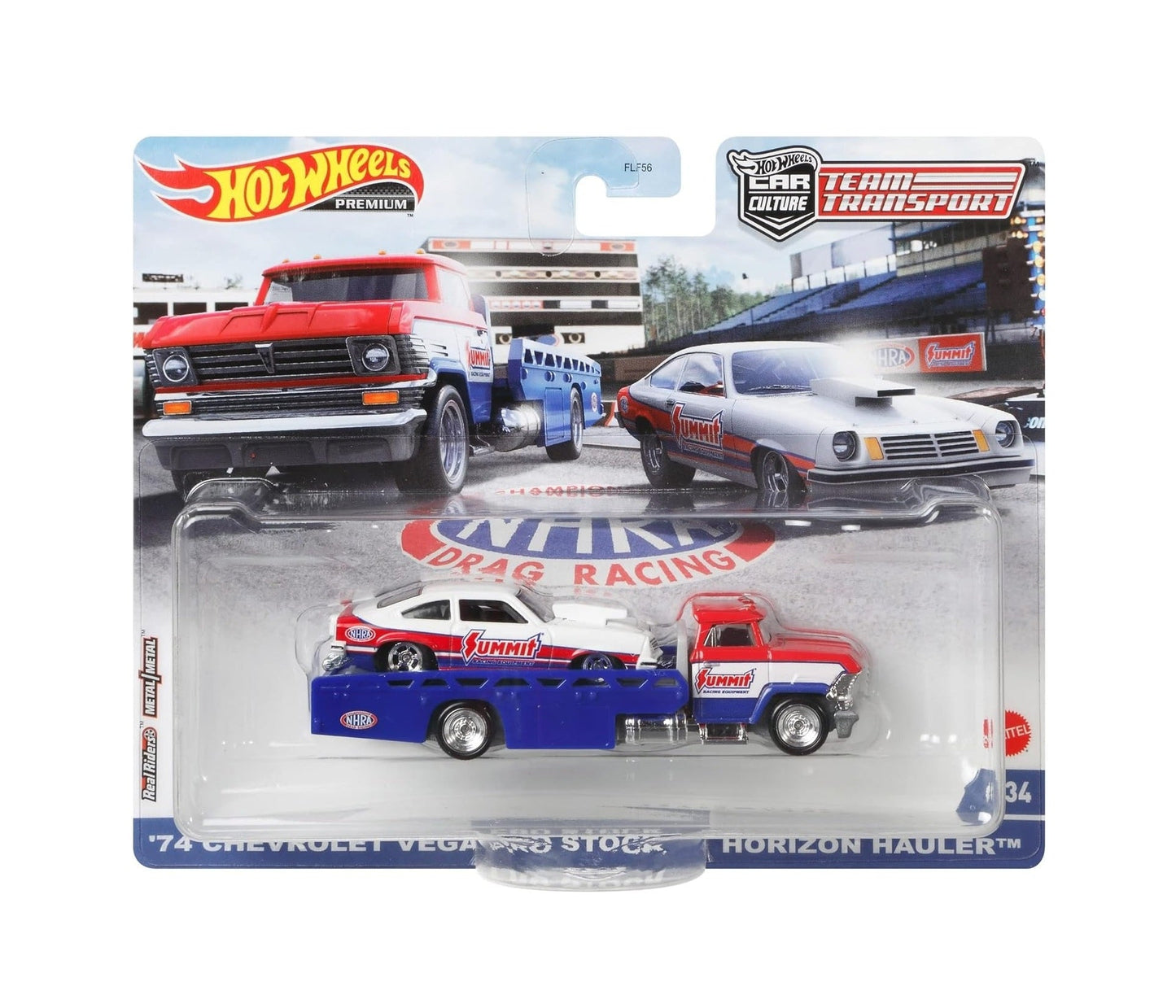 Hot Wheels Premium - '74 Chevy Vega Pro Stock and Horizon Hauler - Series Car Culture Team Transport - Scala 1/64