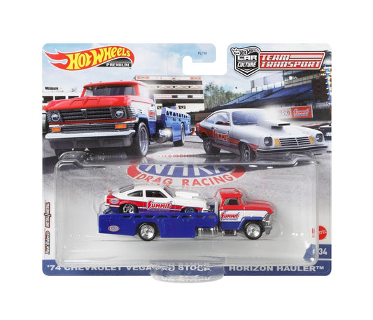 Hot Wheels Premium - '74 Chevy Vega Pro Stock and Horizon Hauler - Series Car Culture Team Transport - Scala 1/64