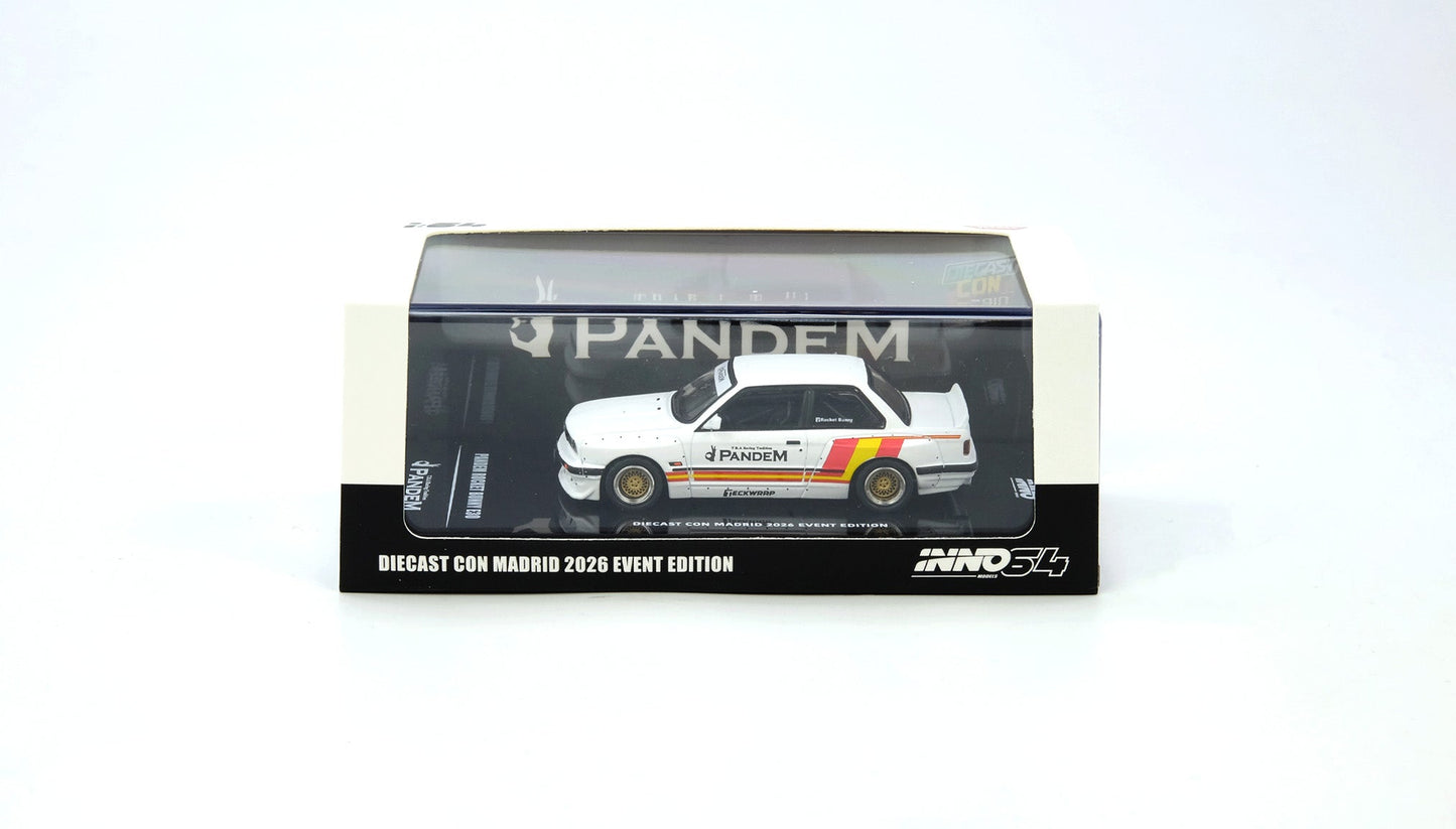 INNO64 - BMW Pandem Rocket Bunny E30 Matt White "Madrid 2026 Event Edition" - 1/64 Scale IN64-E30P-DCM