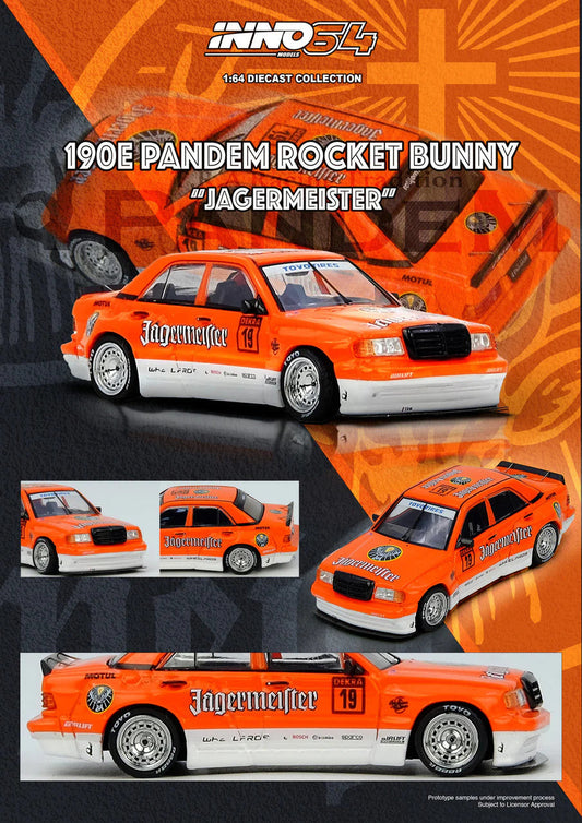 INNO64 - Mercedes 190E Pandem Rocket Bunny Jäegermeister - Scala 1/64 IN64-190EP-JGMT