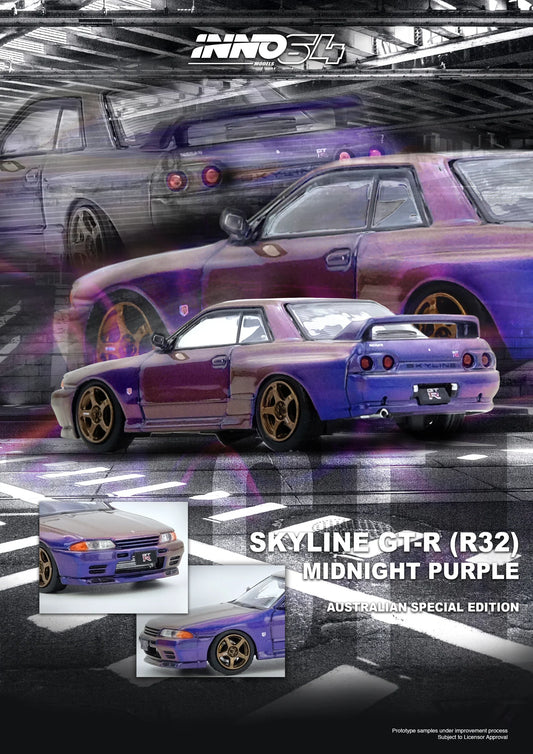 INNO64 - Nissan Skyline GT-R (R32) Midnight Purple Metallic "Australian Special Edition" - Scala 1/64 IN64-R32-MP-AS