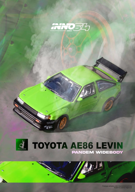 INNO64 - Toyota AE86 Levin "Pandem Rocket Bunny" Green - Scala 1/64 IN64-AE86PL-GRN