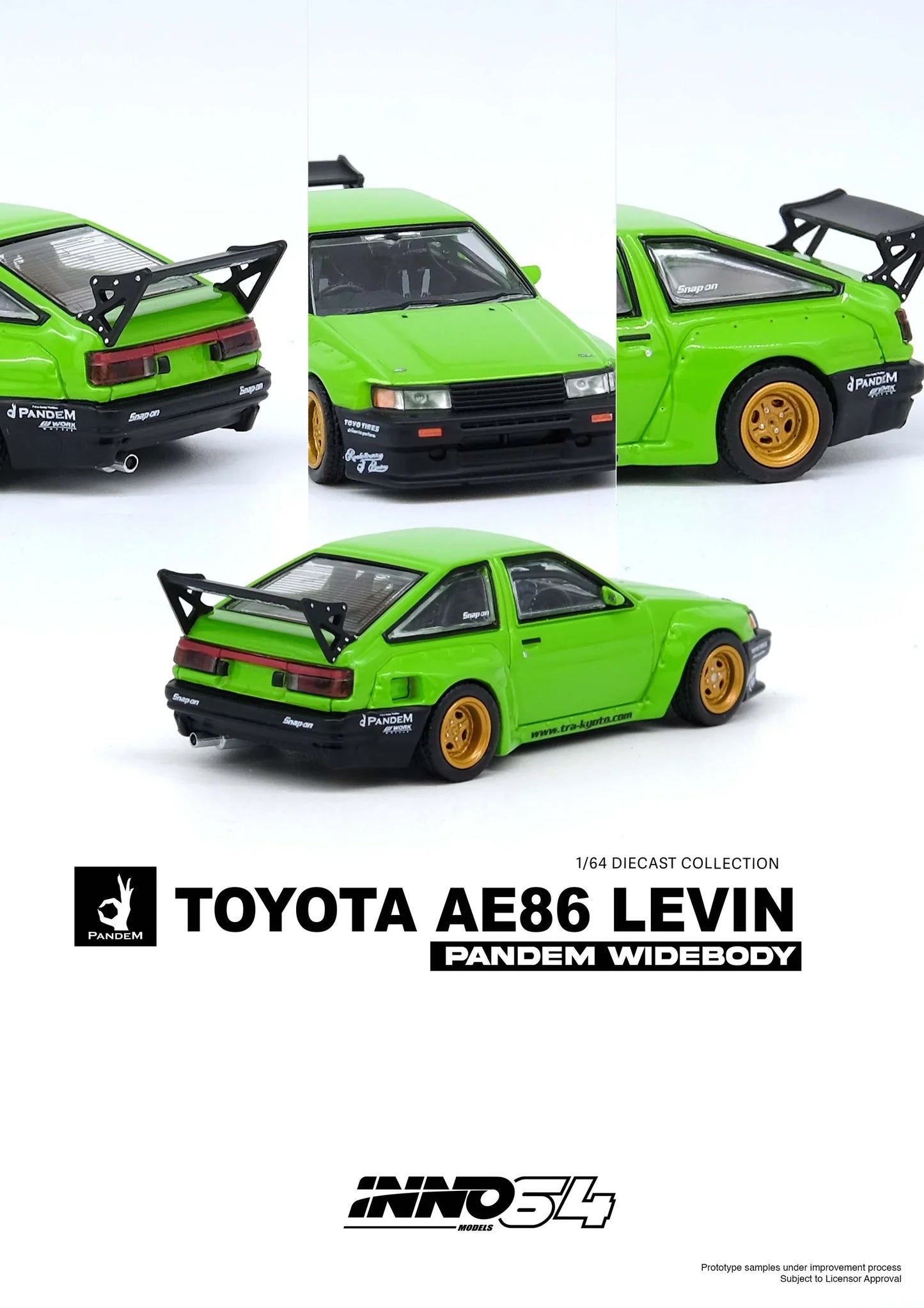 INNO64 - Toyota AE86 Levin « Pandem Rocket Bunny » Verte - Échelle 1/64 IN64-AE86PL-GRN