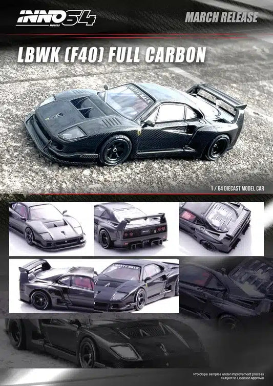 INNO64 - LBWK Ferrari F40 Full Carbon - Échelle 1/64 IN64-LBWKF40-FC