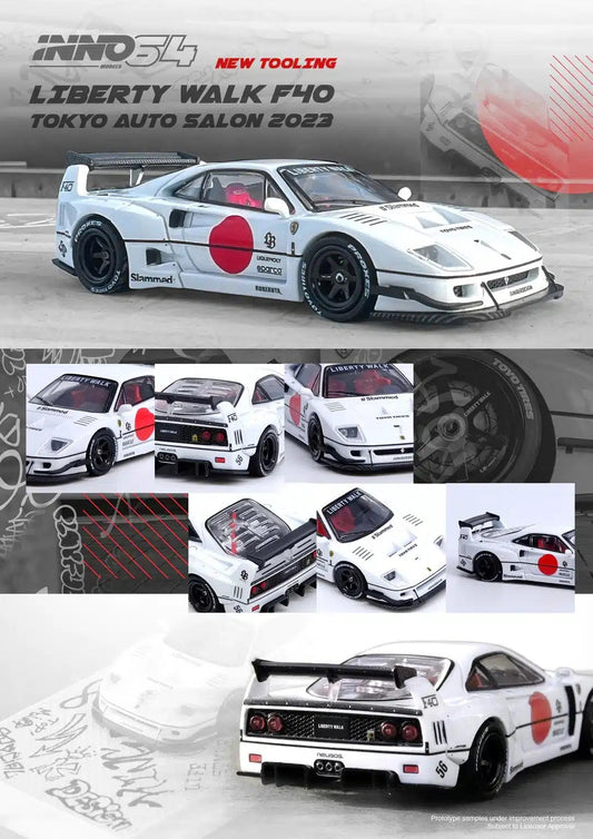 INNO64 - LBWK Ferrari F40 Blanche Tokyo Auto Salon 2023 - Échelle 1/64 IN64-LBWKF40-TAS23