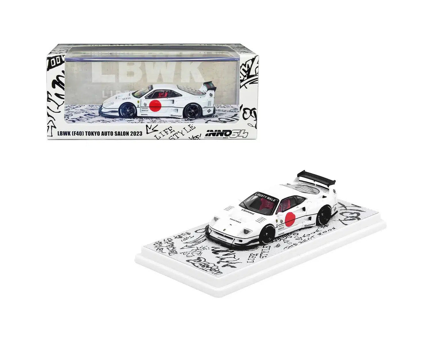 INNO64 - LBWK Ferrari F40 Blanche Tokyo Auto Salon 2023 - Échelle 1/64 IN64-LBWKF40-TAS23