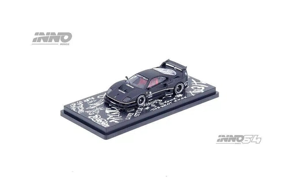 INNO64 - LBWK Ferrari F40 Matt Black Hong Kong Toycar Salon 2023 - Scale 1/64 IN64-LBWKF40-HKTS23