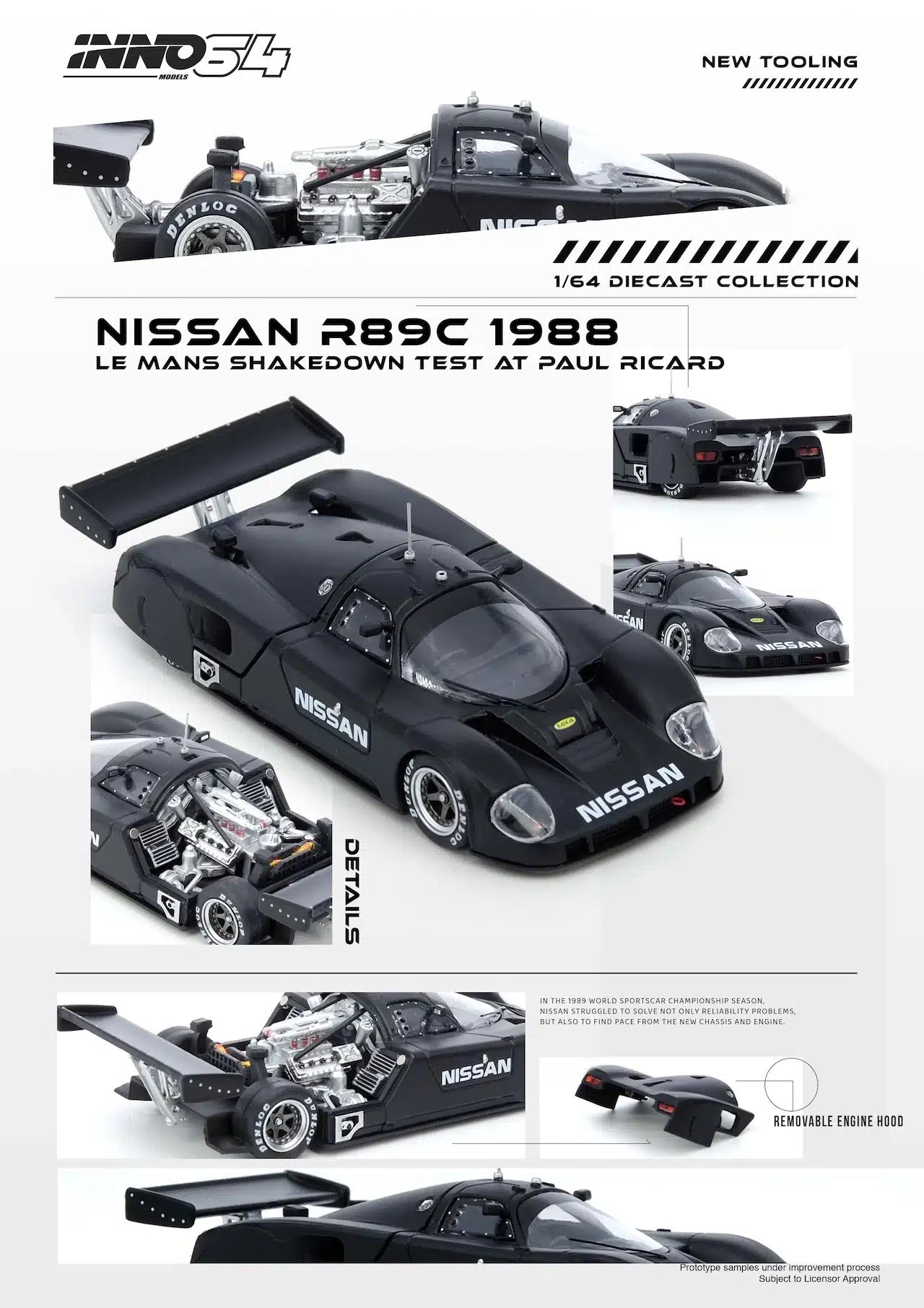 INNO64 - Nissan R89C Le Mans Shakedown Test Paul Ricard 1988 - Scale 1/64 IN64-R89C-LMT1988