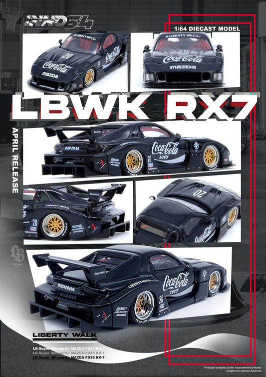 INNO64 - Mazda RX7 (FD3S) LB-Super-Silhouette "Coca-Cola Zero" Black - INNO64 - Scale 1/64 IN64-LBWK-RX7-01