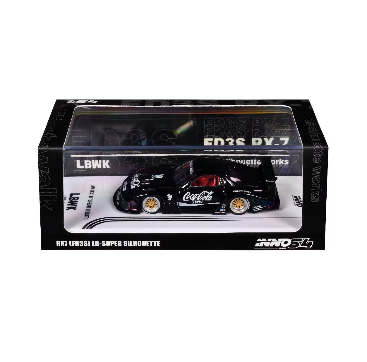 INNO64 - Mazda RX7 (FD3S) LB-Super-Silhouette "Coca-Cola Zero" Black - INNO64 - Scale 1/64 IN64-LBWK-RX7-01